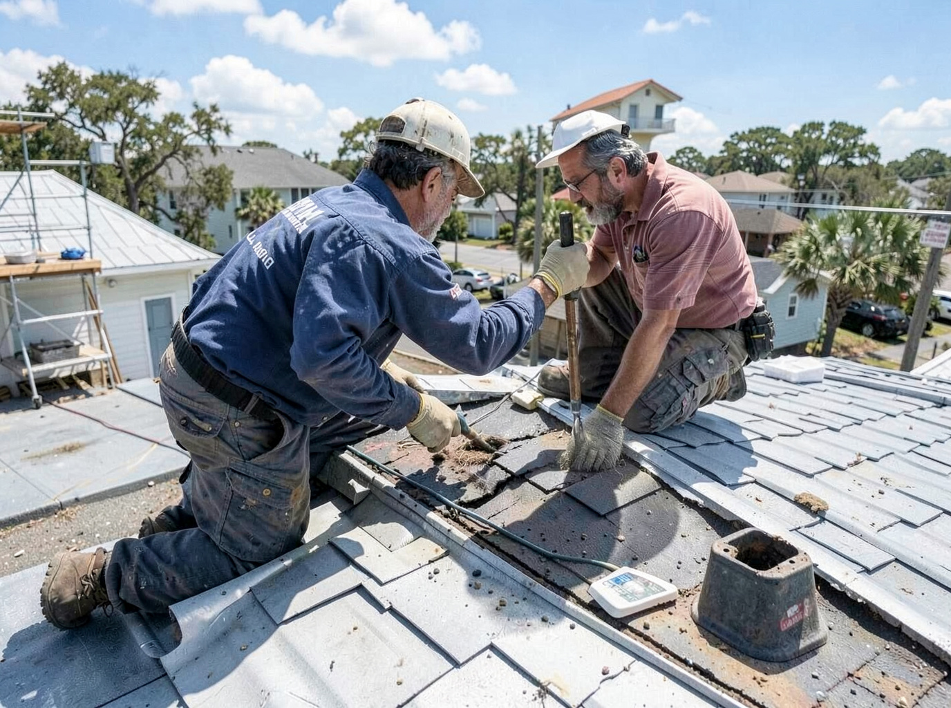 roof repair work by Port Orange Roof & Leak Pros in Port Orange, Florida
